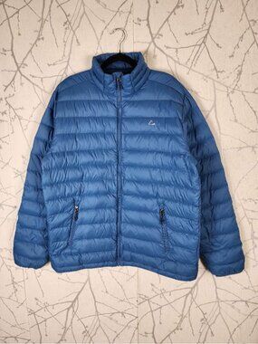 Paradox Blue Duck Down Filled Full Zip Puffer Jacket